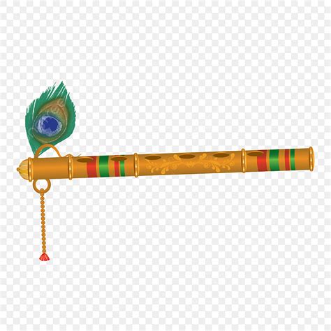 Krishna Flute Clipart Vector, Krishna Flute With Feather, Peacock Feather, Flute, Krishna PNG ...