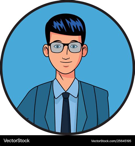 Businessman avatar cartoon character profile Vector Image