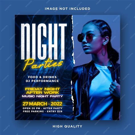 Premium PSD | Night party club flyer template design