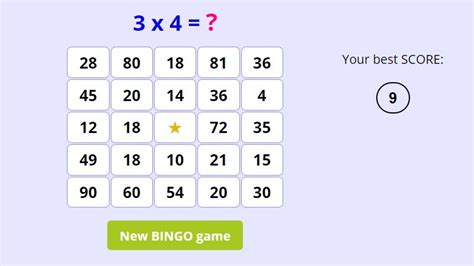 Math BINGO Games Online + Printables