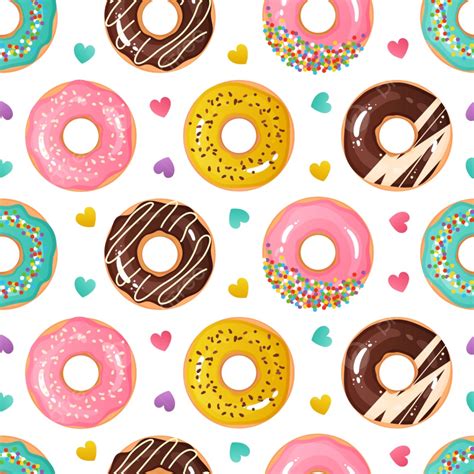 Donut Pattern Seamless Doughnut Dessert Background, Colorful, Confetti, Cute Background Image ...