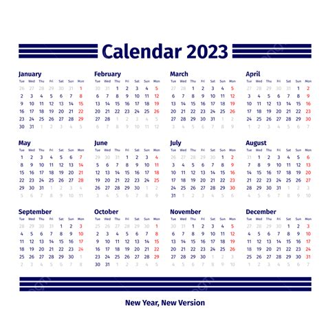 Simple Calendar 2023 Navy With Positive Word, Calendar 2023, Calendar ...