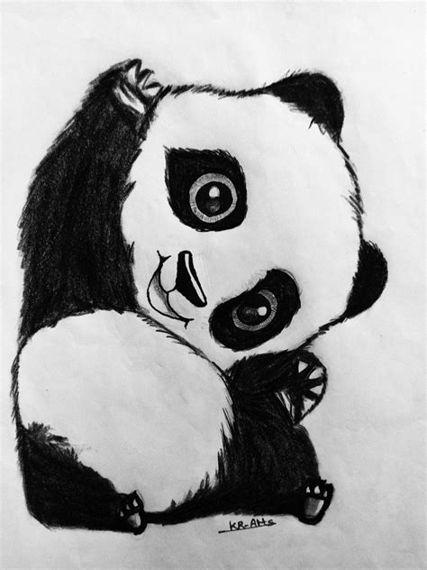 Baby Panda Drawing In Pencil