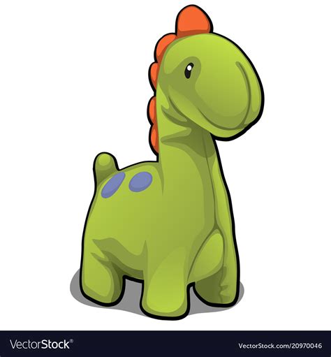 Plush toy in the form of green dinosaur isolated Vector Image