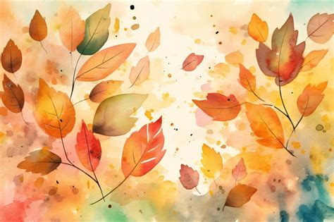 Premium Photo | A watercolor painting of autumn leaves.