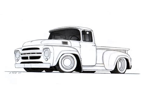 1964 ZIL-130 Stepside Custom Pickup Truck Drawing by Vertualissimo on ...