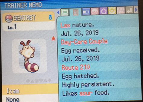 [Gen IV] Shiny Sentret after 1,410 eggs : r/ShinyPokemon