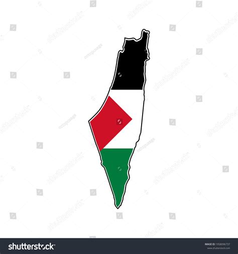 Palestine Map Flag Vector Illustration Isolated Stock Vector (Royalty Free) 1958096737 ...