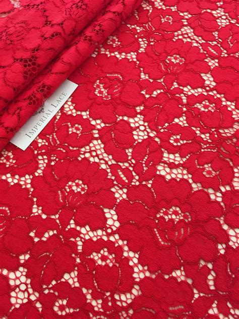 Red lace fabric - Guipure lace - lace fabric from Imperiallace.com