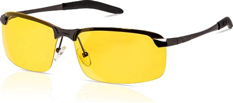 GLTECK Night Driving Glasses Anti Glare Night Vision Glasses HD Polarized Yellow Tint Fit Over ...