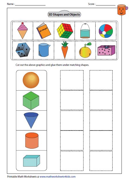 3 D Shapes Worksheets Kindergarten - Kindergarten