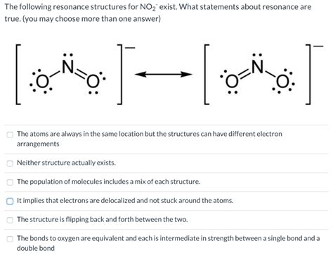 Solved The following resonance structures for NO2 exist. | Chegg.com