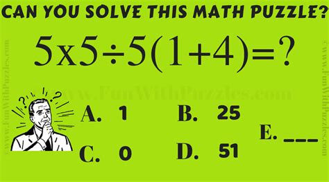 Arithmetic Math Game Picture Puzzle for Teens with Answer