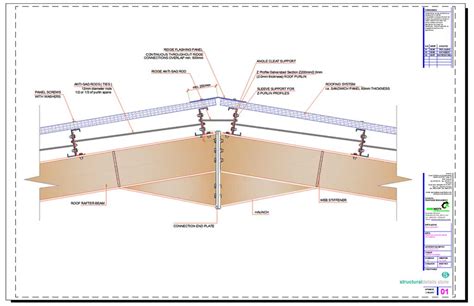 Steel Hangar Portal Frame Roof Ridge Detail