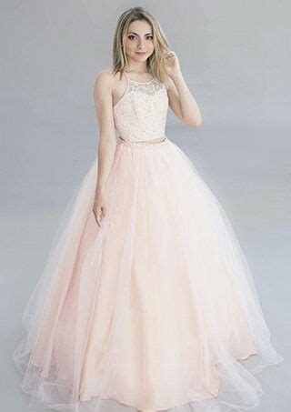 Vestido de 15 años largo separado color rosa pastel | Vestidos de color ...