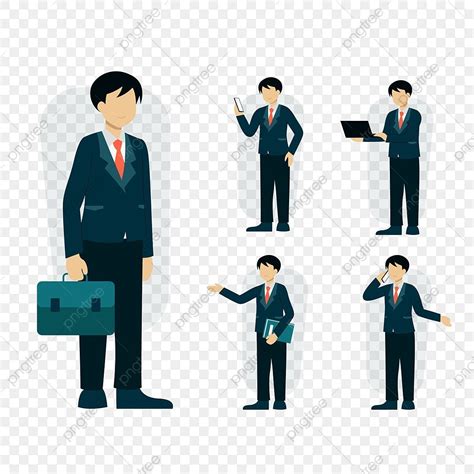 Set Of Working Man In Cartoon Charactor Vector Illustration, Business, Work, Laptop PNG and ...