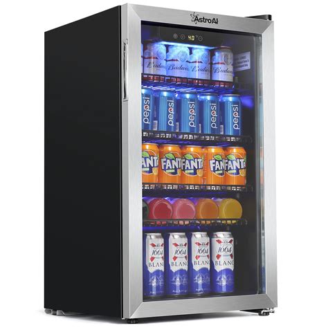 AstroAI Beverage Refrigerator and Cooler with Temperature Control - 120 Can Mini Fridge with ...