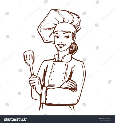 1,368 Chef Woman Sketch Images, Stock Photos & Vectors | Shutterstock