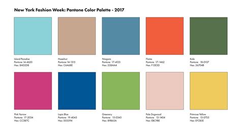 New York Fashion Week 2017 - Pantone Top 10 Colors Pantone to Hex ...