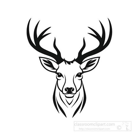 Animal Outline Clipart-deer face black outline clip art