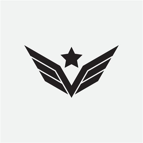 Wings with star emblem. Army military logo design. 4805283 Vector Art ...