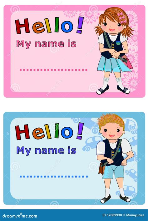 Kids Name Tags Stock Illustrations – 154 Kids Name Tags Stock Illustrations, Vectors & Clipart ...