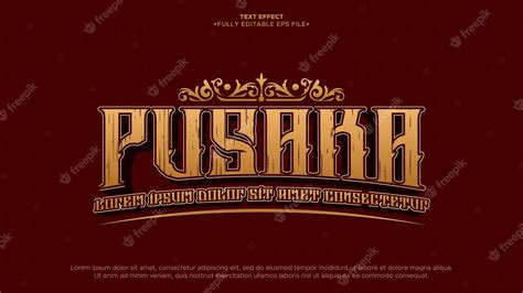 Premium Vector | 132 pusaka 3d text effect