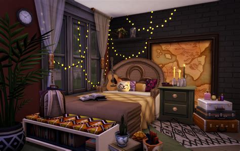 Cozy boho bedroom ☕🕯📖 : r/Sims4