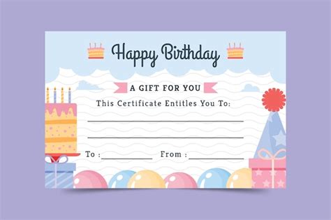 Free Vector | Flat design birthday gift voucher template