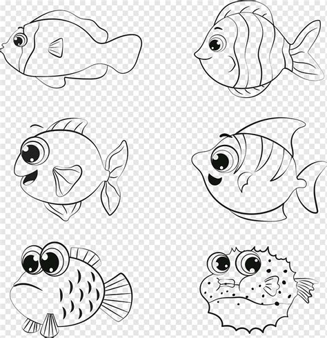 gambar ikan hitam putih untuk kolase Ikan hitam sketsa kolase nemo ...