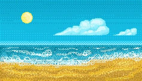 Pixel Art Sea Background