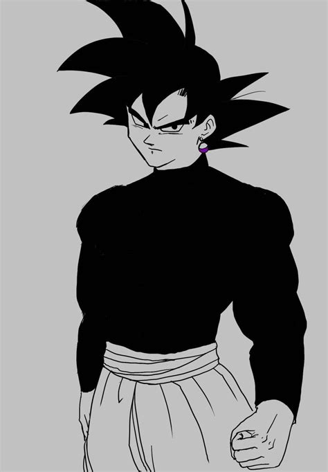 Black and White Drawing of Gohan from Dragon Ball Anime