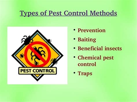 Various types of pest control methods