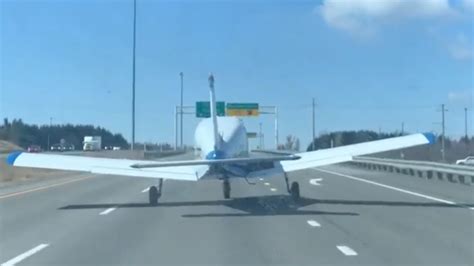 Caught on video: small plane makes spectacular emergency landing on highway near Quebec City ...