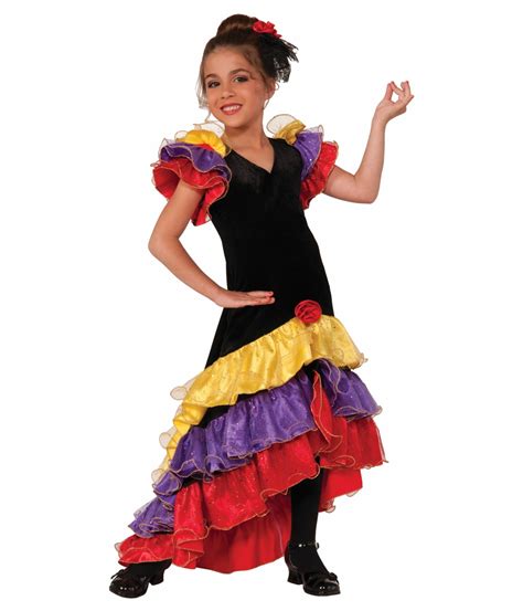 Flamenco Senorita Spanish Dancer Girls Costume - Dancewear Costumes