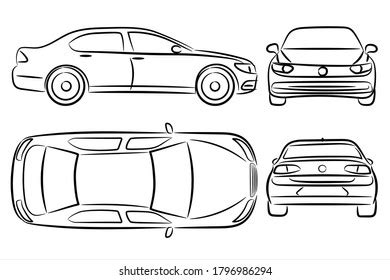 Car Back View Drawing