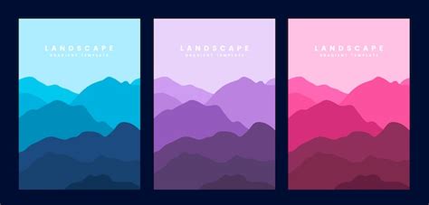 Free Vector | Colorful landscape gradient poster template