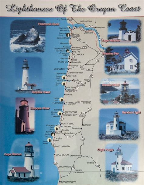 Oregon Coast Lighthouses Map – Map Of The World