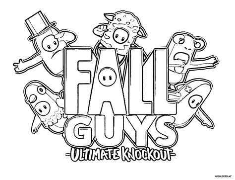 Fall Guys Coloring Pages. Print for Free | WONDER DAY — Coloring pages for children and adults