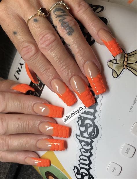 Neon orange nails | Orange nails, Neon orange nails, Summer nails