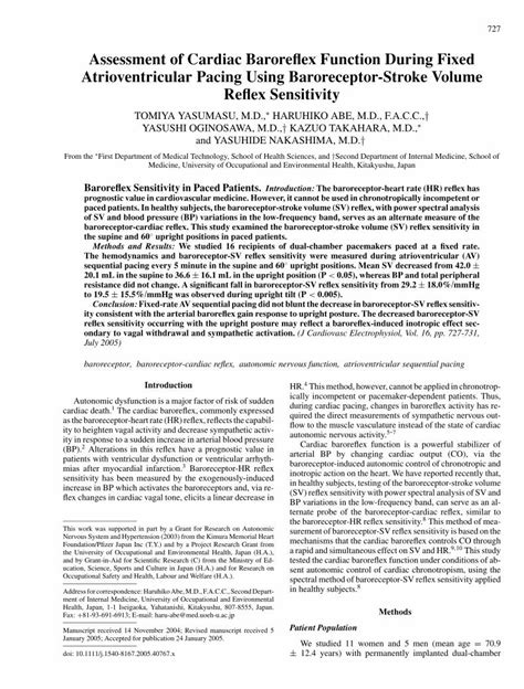 (PDF) Assessment of Cardiac Baroreflex Function During Fixed ...