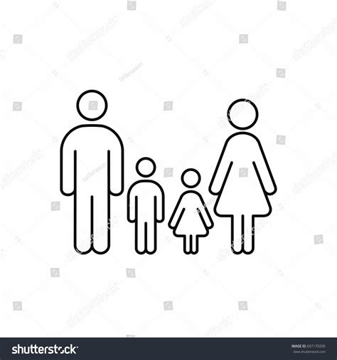 Family Outline Icon Vector Isolated Family Stock Vector (Royalty Free ...