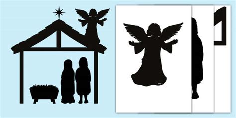 Nativity Silhouette Clipart Nativity Scene Clipart Christmas ...