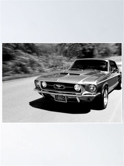 "1967 Ford Mustang B/W " Poster for Sale by Burtney | Redbubble