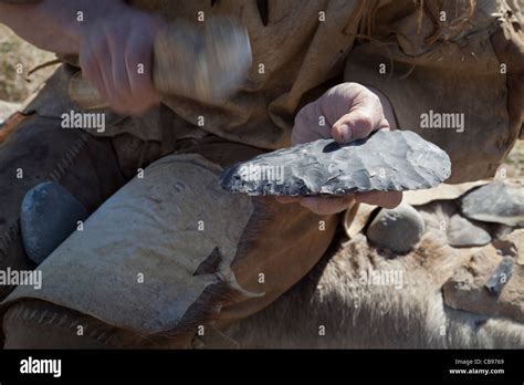 Flint knapping hi-res stock photography and images - Alamy