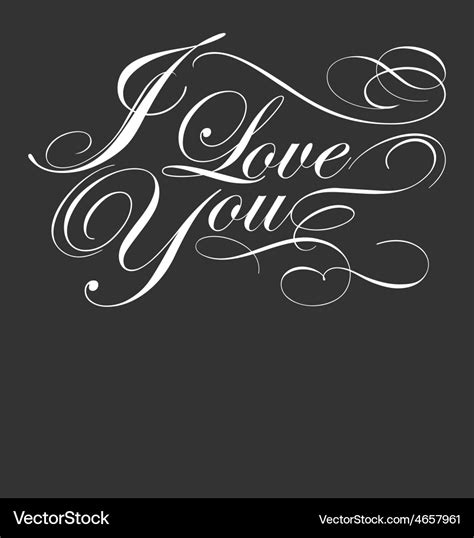 Decorative i love you calligraphy Royalty Free Vector Image