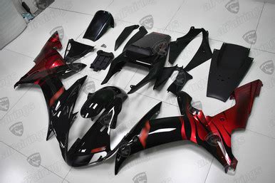 2002 2003 Yamaha YZF-R1 black and red fairing kit - alFairings