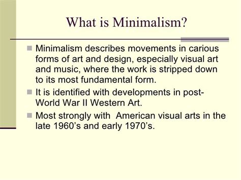 Minimalism