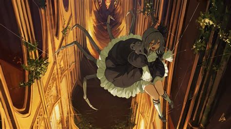 Making spider webs [Original] : Moescape | Anime character design, Anime, Monster characters