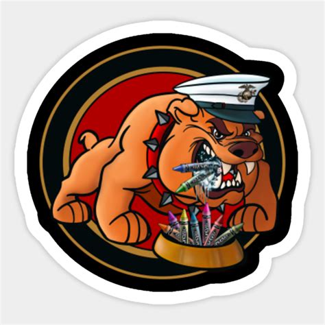 Marine Corps Devil Dog Crayon Eater - Marine Corps - Sticker | TeePublic